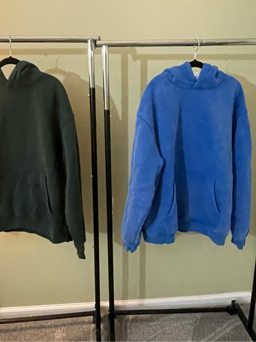 Faible Unisex  Blue & Green Hooded Sweatshirt - Comfortable Everyday Pullover - Picture 3 of 7